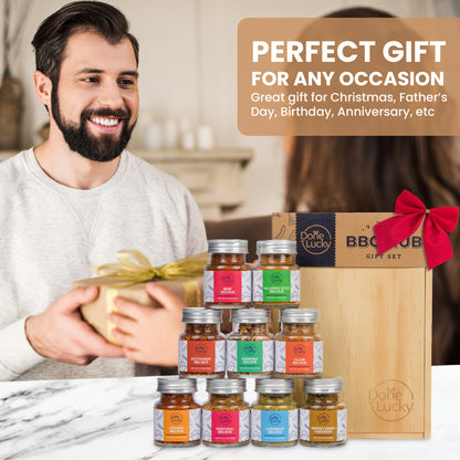 BBQ Rub Gift Set - Spice Gift Set in Premium Wooden Box (Set of 9)